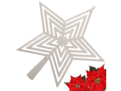 VÁNOČNÍ STROMEK HVĚZDA VÁNOČNÍ STROMEK TOP NEROZBITNÝ BÍLÝ