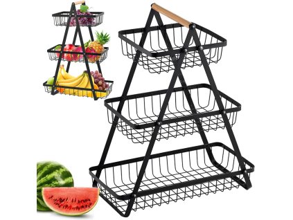 Kuchyňský regál v podkroví kuchyňský organizér třípatrový stojan s košem