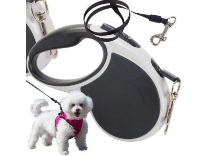 Automatické vodítko 5 m silné pro psa do 15 kg se zámkem silné dlouhé