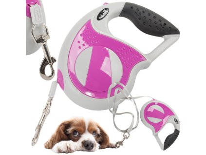 Automatické vodítko 5 m silné pro psa do 20 kg se zámkem silné dlouhé