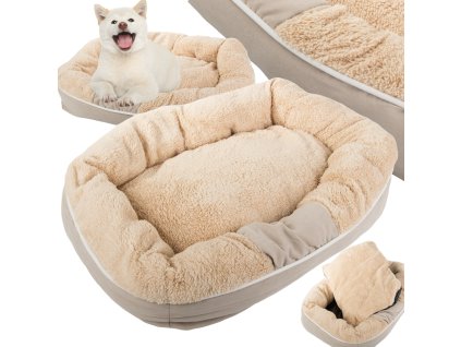 Plyšová postel pro psy měkká polštářová podestýlka na gauči načechraná