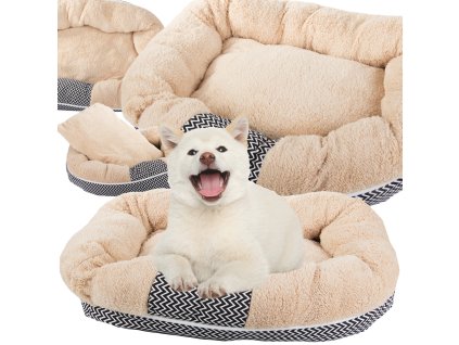 Plyšová postel pro psy měkká polštářová podestýlka na gauči načechraná