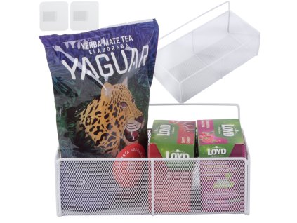 Závěsný koš kovový organizér závěsná police kuchyně bílá