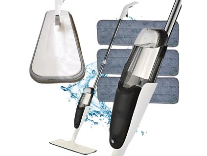 Plochý mop s délkovým stříkačem 120cm 350ml +3 balíčky mikrovláken