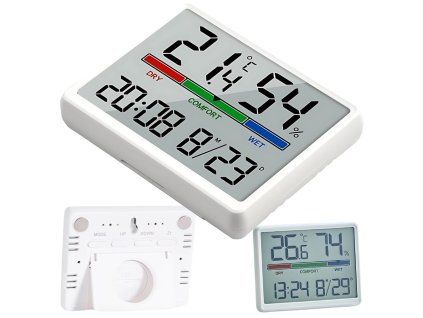 METEOROLOGICKÁ STANICE TEPLOMĚR VLHKOMĚR LCD HODINY DATUM VLHKOST TEPLOTA