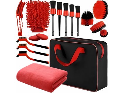 SADA PRO DETAILNÍ ČIŠTĚNÍ AUTOMOBILŮ KARTÁČE PODLOŽKY ORGANIZÉR TAŠKA