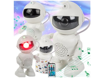 Projektor hvězdy astronaut noční lampka projektor pro děti vesmír hudba
