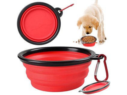 Silikonová skládací miska pro psy a kočky travel light 800ml