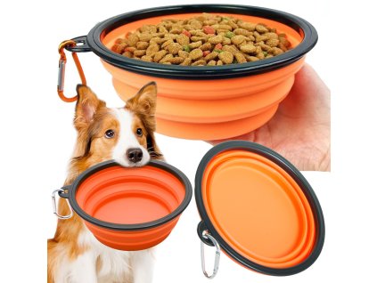 Silikonová skládací miska pro psy a kočky travel light 800ml