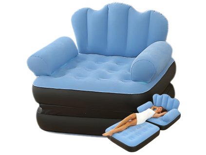 2v1 nafukovací pohovka křeslo polohovací postel s opěradlem područky denní lůžko