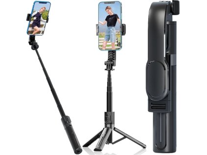 Selfie tyč držák na telefon stativ pilot bluetooth 90 cm