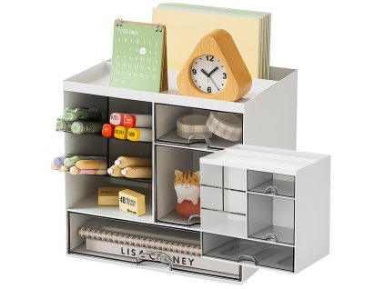 Skříňka organizér na stůl poličky na kosmetiku drobnosti zásuvky