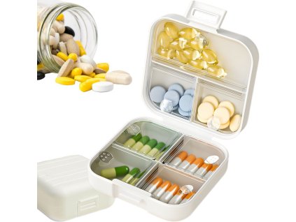 Kontejner na léky organizér na tablety kapsuly 7 průchodů cestovní krabice