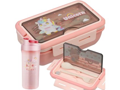 Lunchbox snack box kontejner na snack oběd příbory s láheví sada