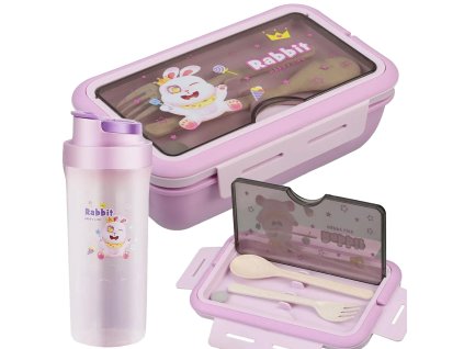 Lunchbox snack box kontejner na snack oběd příbory s láheví sada
