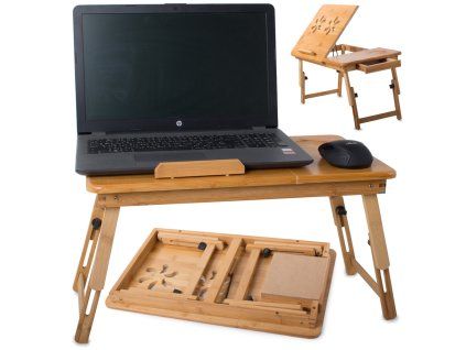 Stůl na notebook bambusový podnos na postel pro notebook
