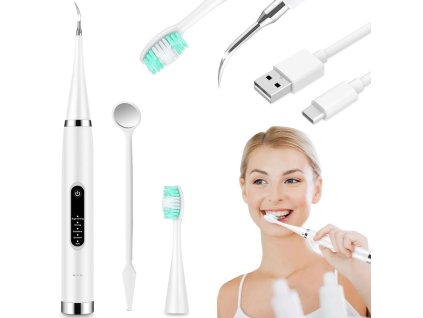 Ultrazvukový zubní skaler pro odstraňování zubního kamene kartáčkem