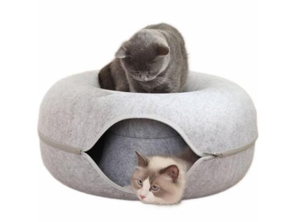 Pelíšek pro kočky Donut, průměr 50 cm, výška 20 cm, plstový