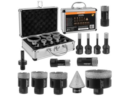 Diamantové děrové pily - sada 13 kusů Bigstreen 27012