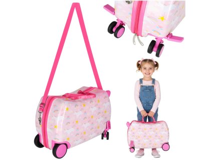 Dětský cestovní kufr na kolečkách, příruční zavazadlo jednorožec