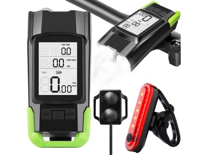 Přední zadní lampa na jízdní kolo bezdrátový pult hlasitý klakson 3v1