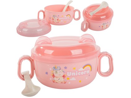 Sada nádobí na krmení miska na dětskou stravu s rukojetí lžíce