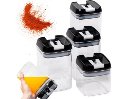 Kuchyňské nádoby na potraviny na těstoviny nádoba s těsněním sada 4 ks