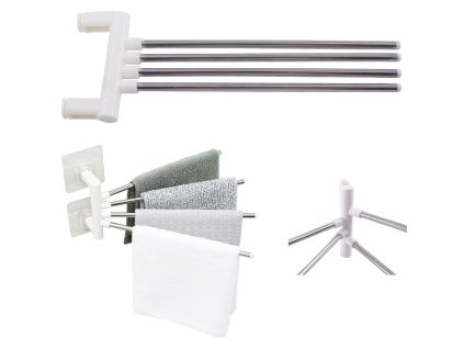 Koupelnový držák na ručníky otočný háček s rukojetí