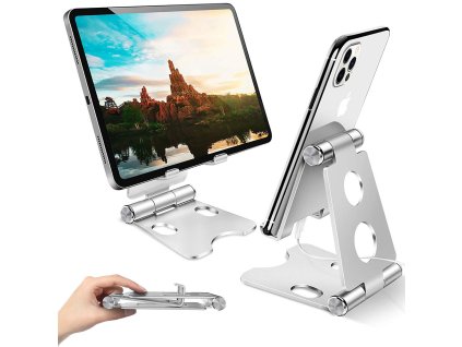 Držák telefonu držák tabletu kovový protiskluzový stojan
