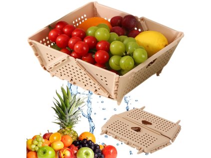 Košík na ovoce a zeleninu, organizér, skládací cedník, plastový podnos, košík