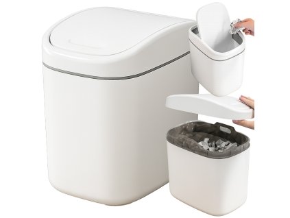 Mini koš na odpadky do pokoje do koupelny kontejner na stůl klapka 2 l