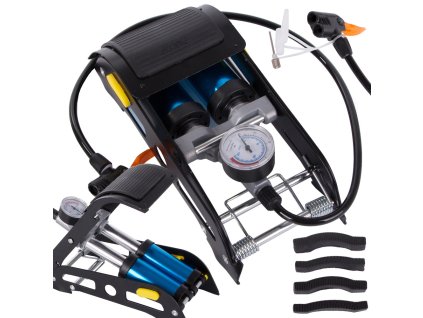 Auto nožní pumpa twin píst koncovky kolo auto pro míče matrace