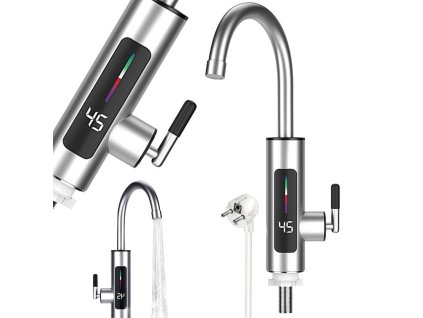 Květinový elektrický ohřívač vody kran kuchen baterie lcd 3kw