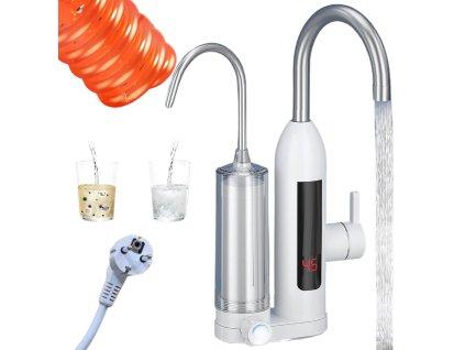 Průtokový ohřívač vody 3000w s filtračním kohoutkem lcd kuchyňská baterie