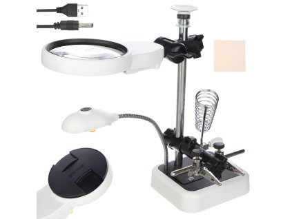 Pájecí sada pro třetí ruku držák lupy 6 vedl