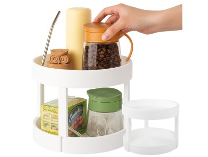 Otáčivý organizér do kuchyně víceúrovňový mísa na koření kulatý príborník