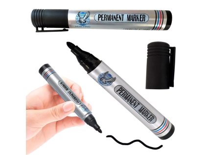 Permanentní popisovač černý voděodolný kulatý