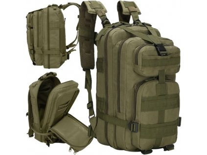 Vojenský batoh XL, zelený, nylon/polyester 600D, kapacita 38l