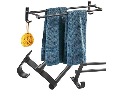 Držák ručníků do koupelny dvojitý háček na zeď sušička