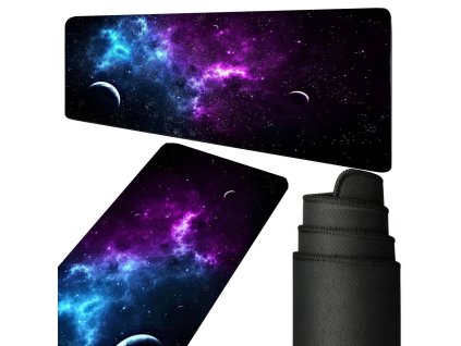 Herní podložka pod stůl xxl cosmos stars 80x30 thick