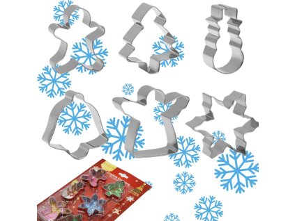 Plech na pečení 6 kusů vánočních perníčků sada ocelová