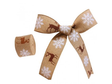 Vánoční stuha na mašli, vánoční dárková stuha 5cm x 2m KSN130