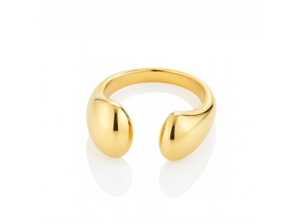 Prsten z chirurgické oceli pokovený 14k zlatem, nastavitelný PST989