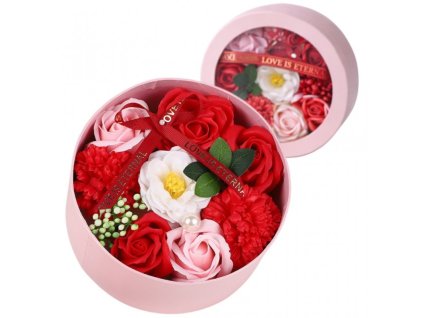 Kytice vonných mýdlových květů v dekorativní krabičce, BUK25CZE