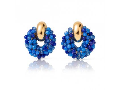 Náušnice s ozdobnými věnci a korálky K1715