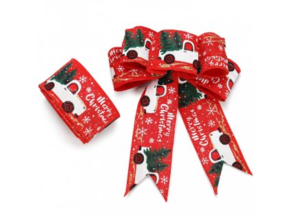 Vánoční stuha na mašli, vánoční dárková stuha 5cm x 2m KSN133