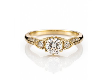 Prsten z chirurgické oceli pokovený 14k zlatem PST981R6