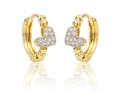 Náušnice z nerezové oceli pokovené 14k zlatem, KST3482