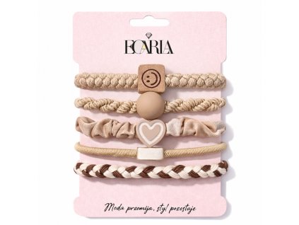 Sada 5 gumiček v 1 na béžovém odznaku GUM192