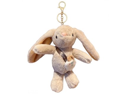 Přívěsek na klíče s nadýchaným KRÁLÍKEM, plyšová béžová BRL368K